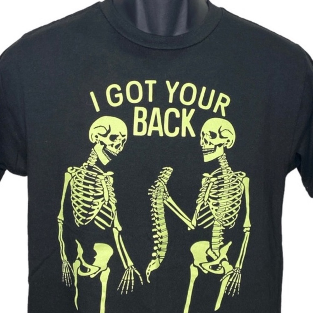WAY TO CELEBRATE HALLOWEEN Mens S Black Short Sleeve T-Shirt Skeleton